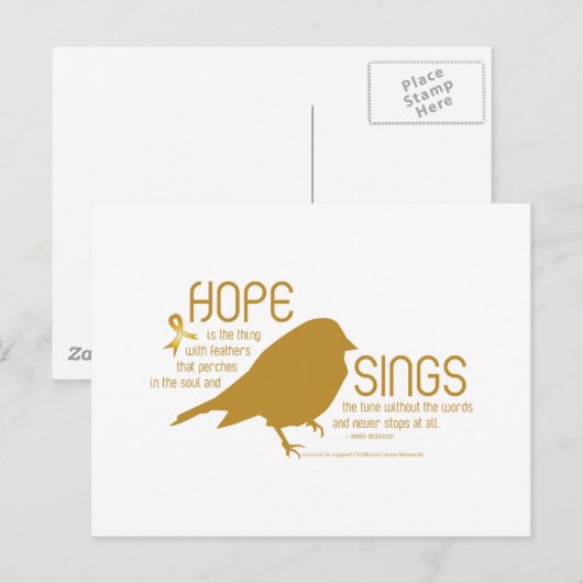 Hope Sings Gold Briefkaart (Voorkant / Achterkant)