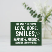 HOPE SMILES HAPPINESS KINDNESS Positieve woorden Briefkaart (Staand voorkant)