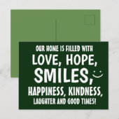 HOPE SMILES HAPPINESS KINDNESS Positieve woorden Briefkaart (Voorkant / Achterkant)