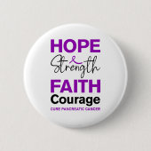 Hope Strength Faith Cure Purple Pancreatic Cancer Ronde Button 5,7 Cm (Voorkant)