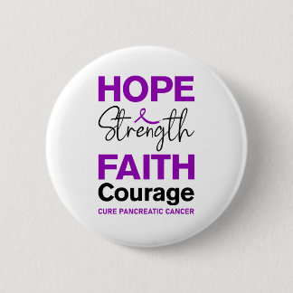 Hope Strength Faith Cure Purple Pancreatic Cancer Ronde Button 5,7 Cm
