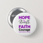 Hope Strength Faith Cure Purple Pancreatic Cancer Ronde Button 5,7 Cm (Voorkant /achterkant)