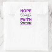 Hope Strength Faith Cure Purple Pancreatic Cancer Ronde Sticker (Tas)