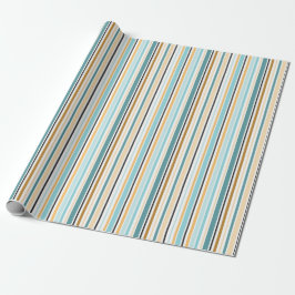 Hope Stripe Gold Turquoise Wrapping Paper Cadeaupapier
