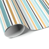 Hope Stripe Gold Turquoise Wrapping Paper Cadeaupapier (Rol Hoek)