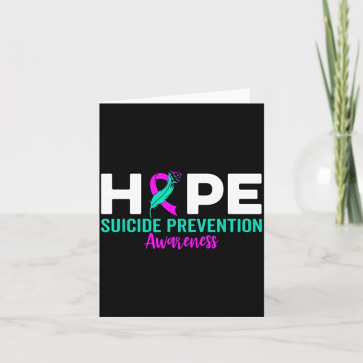Hope Suicide Prevention Ribbon Depression Suicide  Kaart (Voorkant)