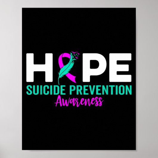 Hope Suicide Prevention Ribbon Depression Suicide Poster (Voorkant)