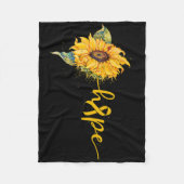 Hope Sunflower Gele Lint Kinderkanker Prijs Fleece Deken (Voorkant)