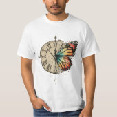 Hope Takes Time – Inspirational Clock & Butterfly  T-shirt (Voorkant)