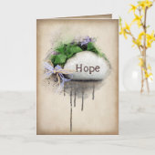 HOPE-tekst in steen gehouwen Kaart (Gele Bloem)