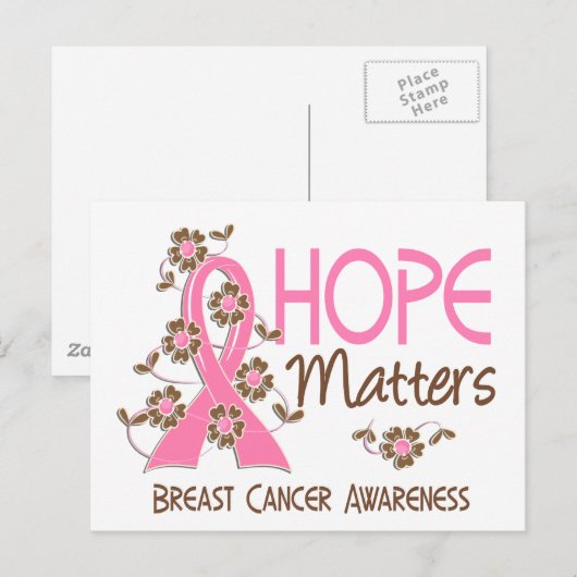 Hope telt 3 borstkanker briefkaart (Voorkant / Achterkant)