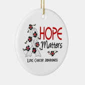 Hope telt 3 Lung Cancer Keramisch Ornament (Rechts)