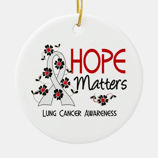 Hope telt 3 Lung Cancer Keramisch Ornament (Voorkant)