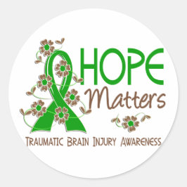 Hope telt 3 Traumatic Brain Injury TBI Ronde Sticker