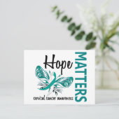 Hope telt Butterfly Cervical Cancer Briefkaart (Staand voorkant)
