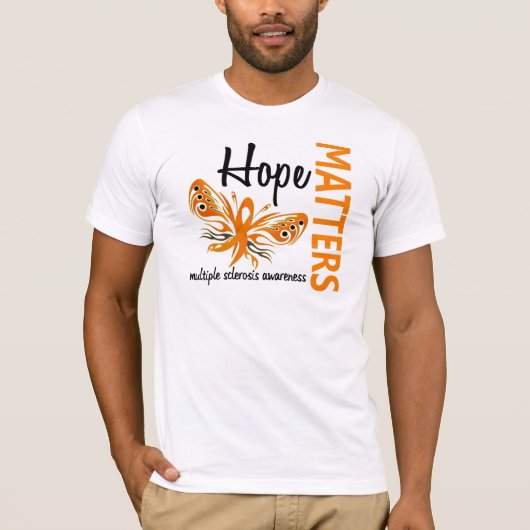 Hope telt Butterfly Multiple Sclerosis T-shirt (Voorkant)