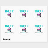 Hope Thyroid Cancer Butterfly Ronde Sticker (Vel)