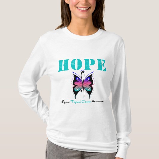 Hope Thyroid Cancer Butterfly T-shirt (Voorkant)