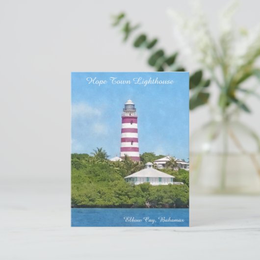 Hope Town Lighthouse Elbow Cay, Bahamas Briefkaart (Staand voorkant)