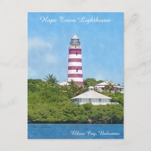Hope Town Lighthouse Elbow Cay, Bahamas Briefkaart (Voorkant)