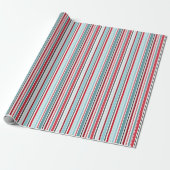 Hope Turquoise Stripe Wrapping Paper Cadeaupapier (Uitgerold)
