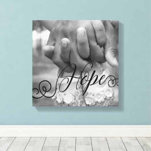 HOPE Typografie Foto Overlay Canvas Afdruk (Insitu (Houten vloer))