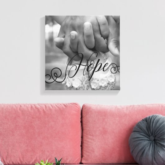 HOPE Typografie Foto Overlay Canvas Afdruk (Insitu (Woonkamer))