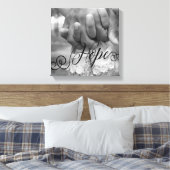 HOPE Typografie Foto Overlay Canvas Afdruk (Insitu (Slaapkamer))