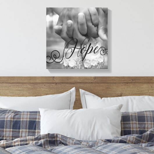 HOPE Typografie Foto Overlay Canvas Afdruk (Insitu (Slaapkamer))