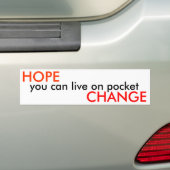HOPE, u kunt op zak leven, VERANDERING - Openbaar Bumpersticker (Op auto)