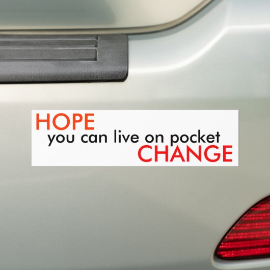 HOPE, u kunt op zak leven, VERANDERING - Openbaar Bumpersticker (Op auto)