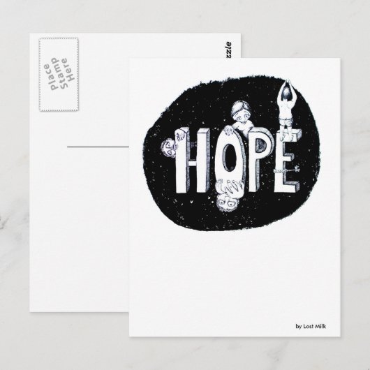 HOPE -  variable Hoffnung Briefkaart (Voorkant / Achterkant)