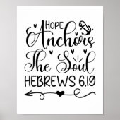 Hope verankert de Soul Black White Christelijke ku Poster (Voorkant)