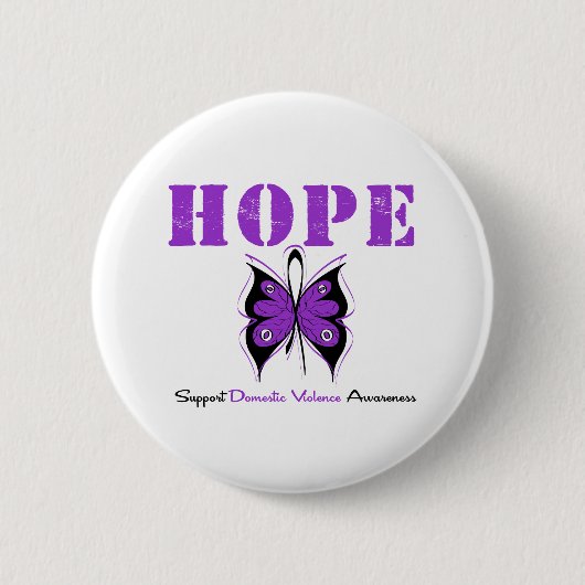 Hope Vlinderlint Huiselijk Geweld Ronde Button 5,7 Cm (Voorkant)