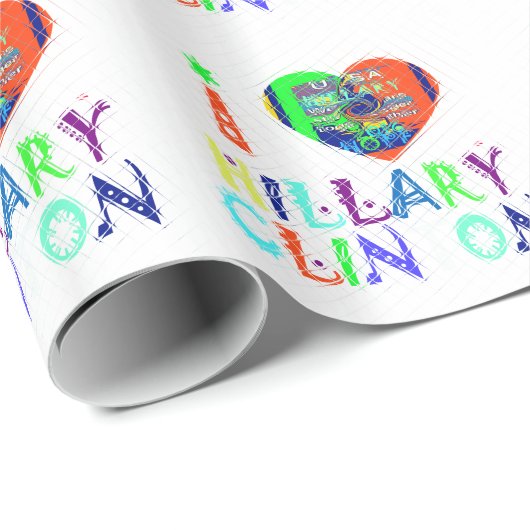 Hope Vote Blue Lovely Reflection Amazing Hillary Cadeaupapier (Rol Hoek)