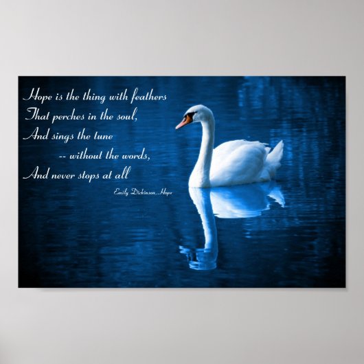 Hope, White Swan op Blue Waters Poster (Voorkant)