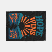 Hope Wins Romans 15_13 Sunrise Ocean Christian Fleece Deken (Voorkant (Horizontaal))
