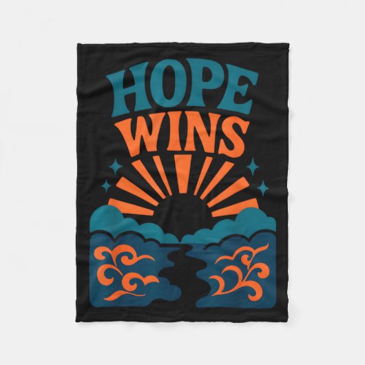 Hope Wins Romans 15_13 Sunrise Ocean Christian Fleece Deken (Voorkant)