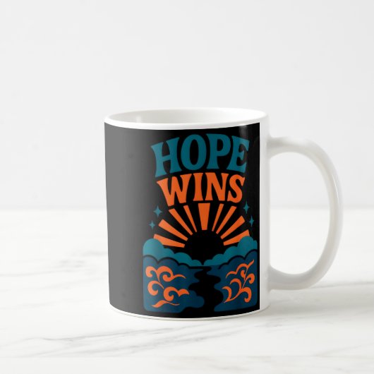 Hope Wins Romans 15_13 Sunrise Ocean Christian  Koffiemok (Rechts)