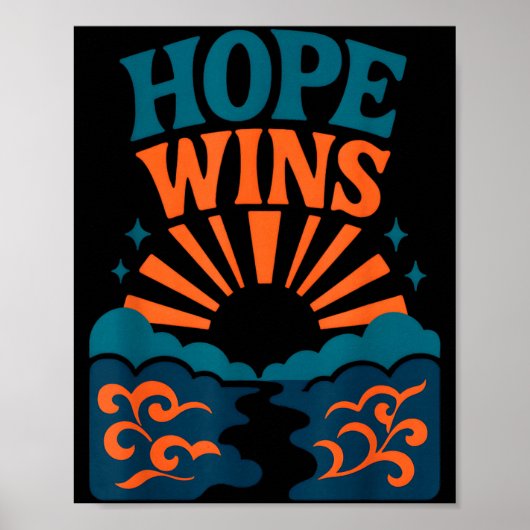 Hope Wins Romans 15_13 Sunrise Ocean Christian Poster (Voorkant)