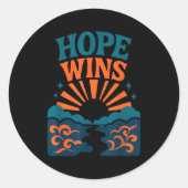 Hope Wins Romans 15_13 Sunrise Ocean Christian  Ronde Sticker (Voorkant)