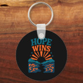 Hope Wins Romans 15_13 Sunrise Ocean Christian  Sleutelhanger (Voorkant)