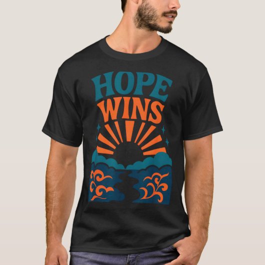 Hope Wins Romans 15_13 Sunrise Ocean Christian  T-shirt (Voorkant)