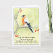 Hope with Bull Finch and Emily Dickinson's Quote  Kaart (Voorkant)