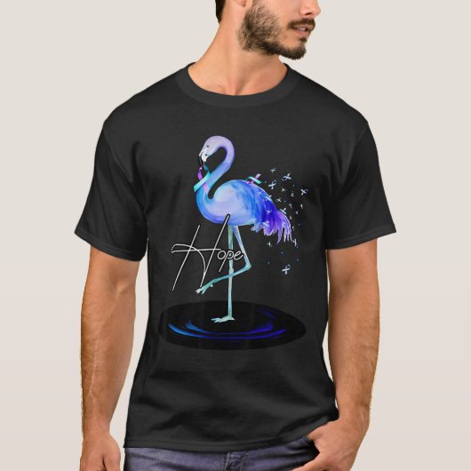 Hope With Flamingo Suicide Prevention Awareness  T-shirt (Voorkant)