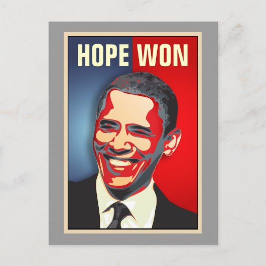 Hope Won - Barack Obama Briefkaart (Voorkant)