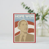  "Hope Won" Obama Briefkaart (Staand voorkant)