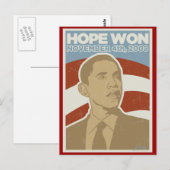  "Hope Won" Obama Briefkaart (Voorkant / Achterkant)