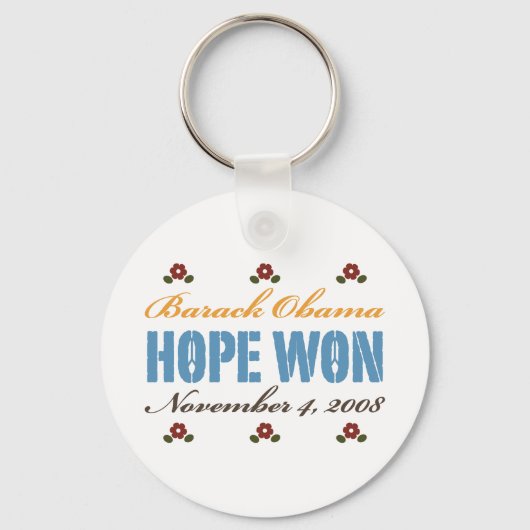 Hope Won Obama Sleutelhanger (Voorkant)