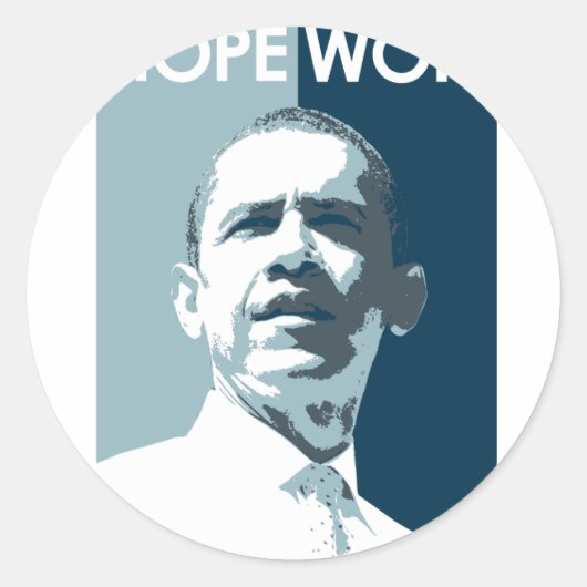 Hope Won Ronde Sticker (Voorkant)